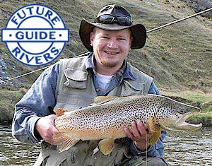 Michael enjoying himself with a top Southland Trout